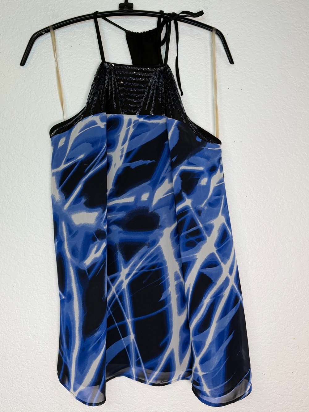 Authentic Icon AI Women's Blue Abstract Halter Top, Size XS